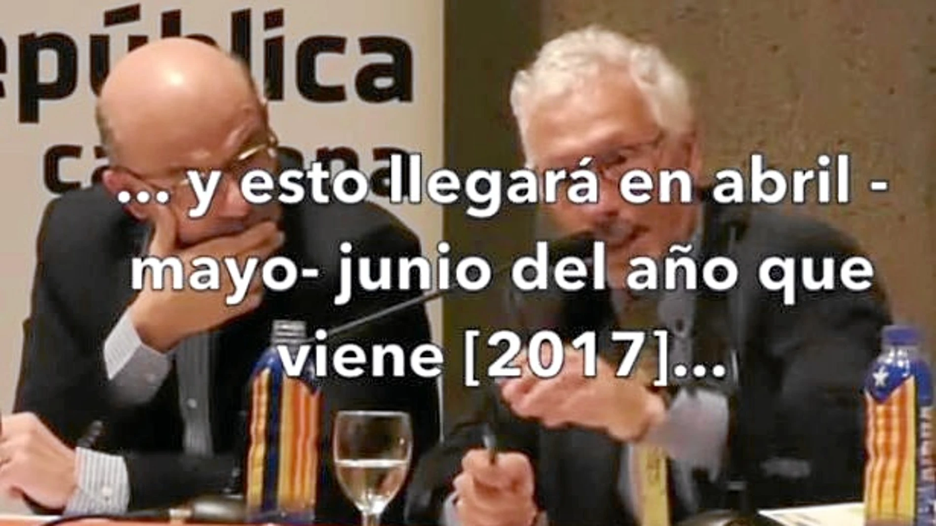 Imágen extraída de un vídeo en el que, durante una de sus conferencias, Vidal describía la estrategia de desconexión jurídica con el resto de España que llevaría a cabo el «nuevo Estado»