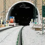 Obras de construcción de un túnel del AVE