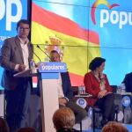 Alfonso Fernández Mañueco durante su comparecencia, junto a Ignacio Cosidó, María Josefa garcía Cirac y Javier Lacalle, entre otros