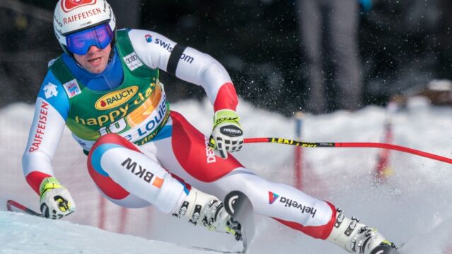 Beat Feuz en la prueba de descenso celebrada en Beaver Creek