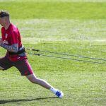 Fernando Torres, durante el entrenamiento de ayer en el Cerro del Espino