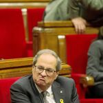 El president Torra ayer en el pleno del Parlament