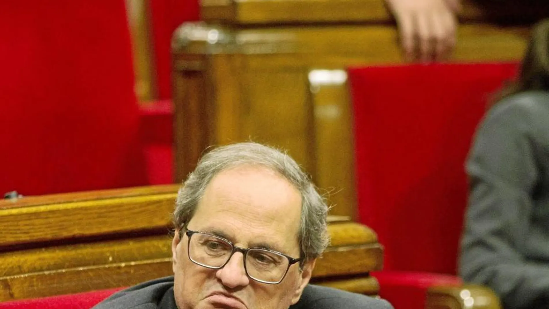 El president Torra ayer en el pleno del Parlament