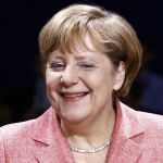 Angela Merkel durante la cumbre de la OTAN en Varsovia el sábado.