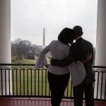 El matrimonio Obama en el balcón de al Casa Blanca