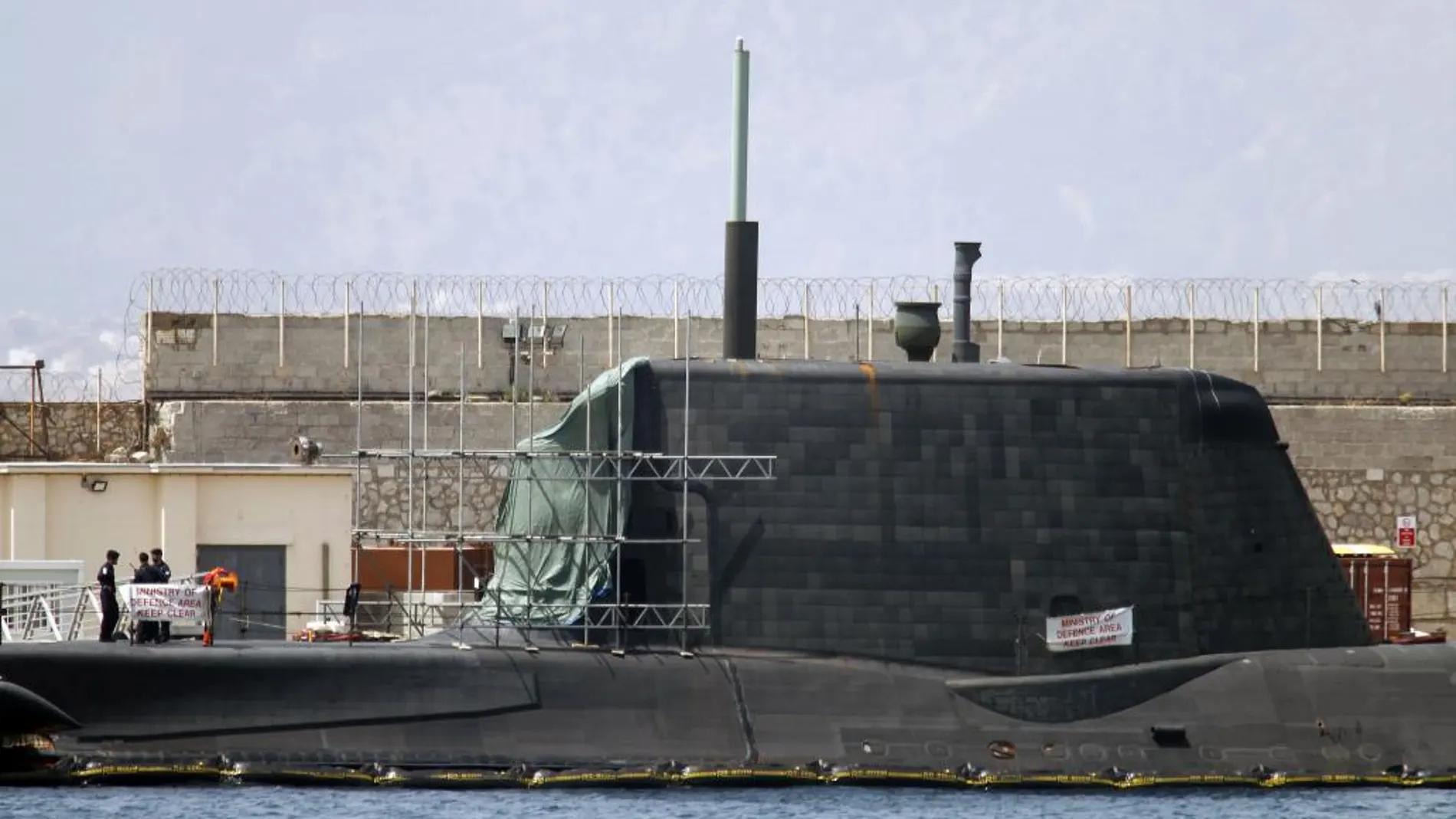 Imagen del submarino de la Royal Navy "HMS Ambush"de propulsión nuclear británico, que recaló en el Peñón el pasado mes de julio.