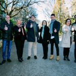El presidente del PP, Alfonso Fernández Mañueco, junto a la presidenta provincial de Soria, Yolanda de Gregorio, y varios de los candidatos a las próximas elecciones municipales