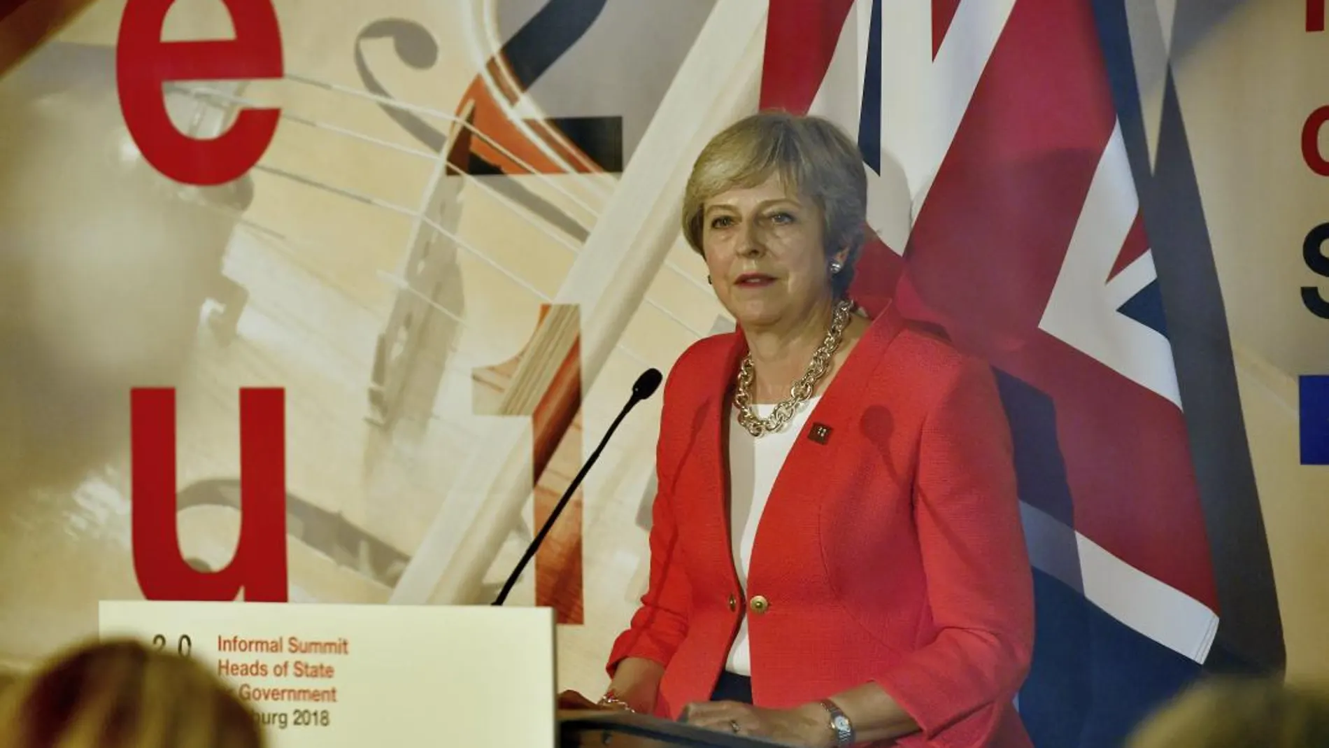 Theresa May durante su comparecencia en Salzburgo/Foto: Ap