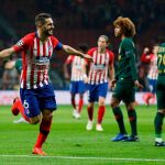 El mediocentro del Atlético, Koke, celebra el gol anotado al Mónaco en el Wanda / Reuters