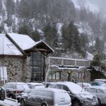 Nevada en la estación de esquí de los Llanos del Hospital, en Benasque (Huesca)