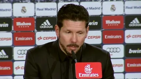 El argentino Diego Simeone durante la rueda de prensa