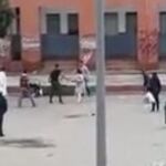 Momento de la multitudinaria pelea