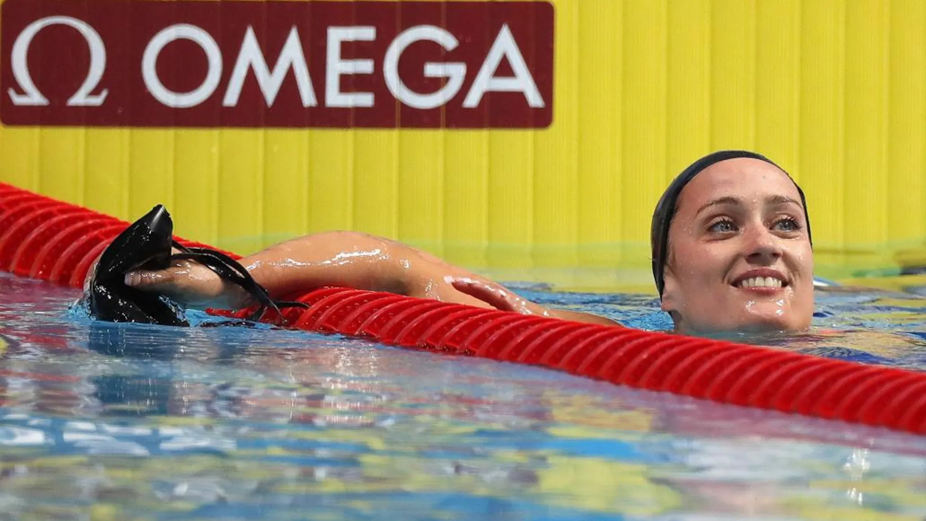 Mireia Belmonte tras la final de los 400m estilos femeninos del Mundial de Natación.