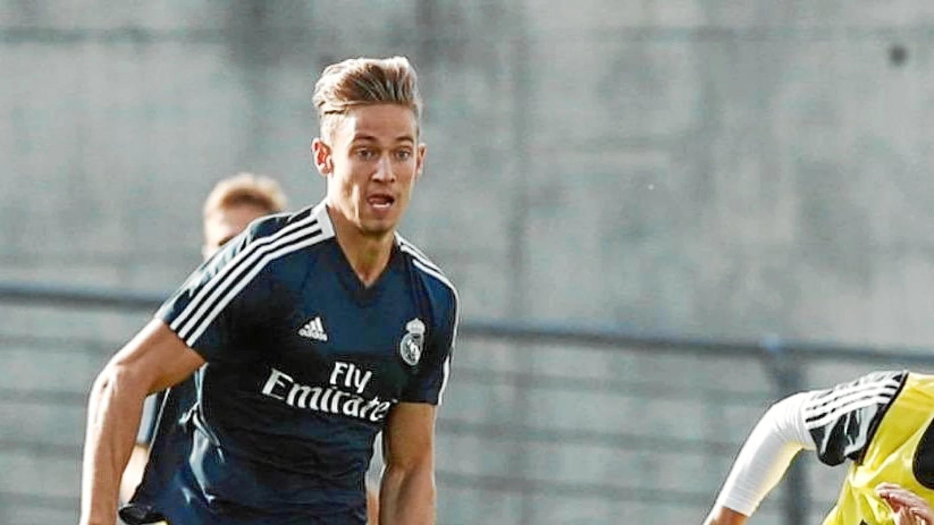 Marcos Llorente, en una sesión en Valdebebas