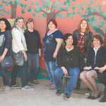 Algunas de las representantes de la Plataforma de familias del Dionisia Plaza, integrada por casi un centenar de padres