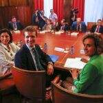 Pablo Casado durante la reunión que ha tenido hoy con asociaciones a favor de la enseñanza concertada. © J. FDEZ. - LARGO