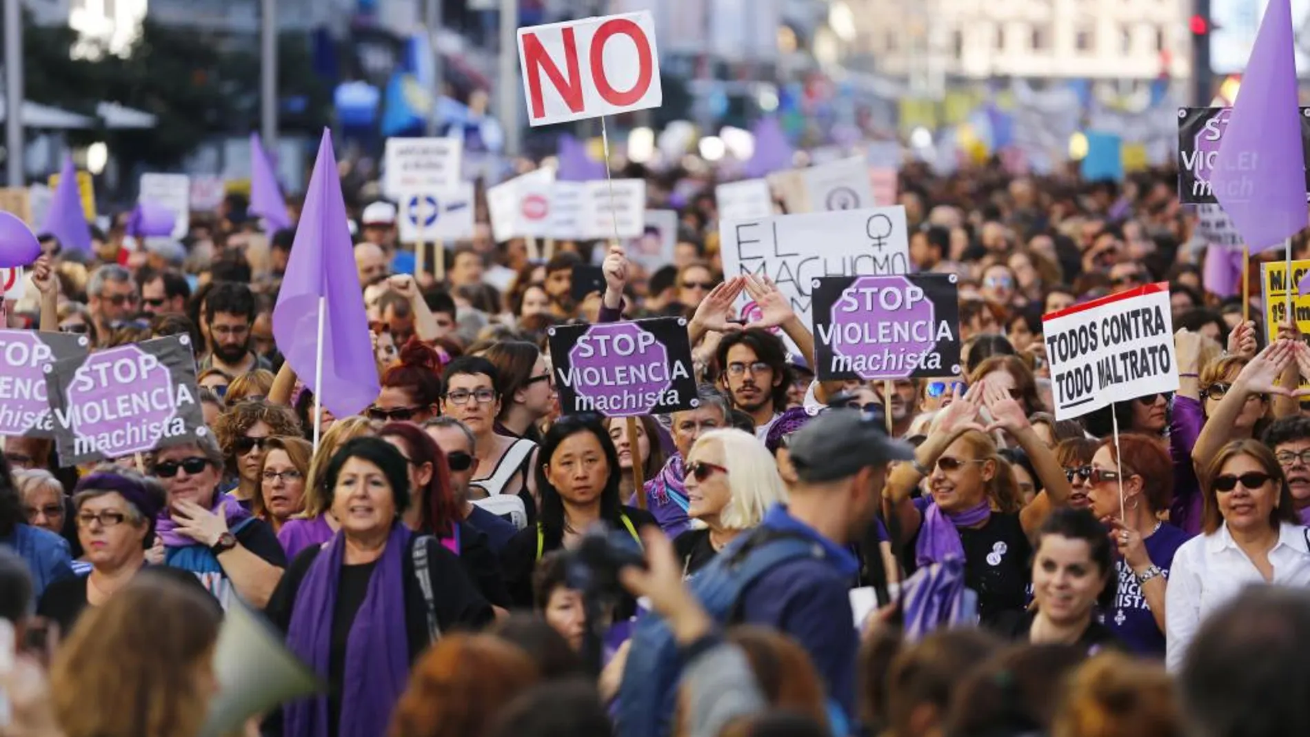 Marcha contra la violencia machista en Madrid.