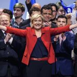 La líder y candidata del partido Frente Nacional (FN) a la presidencia de Francia, Marine Le Pen