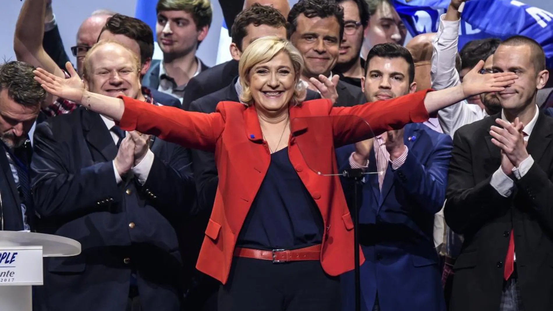 La líder y candidata del partido Frente Nacional (FN) a la presidencia de Francia, Marine Le Pen