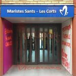 El colegio Maristas de Les Corts se llenó ayer de pintadas