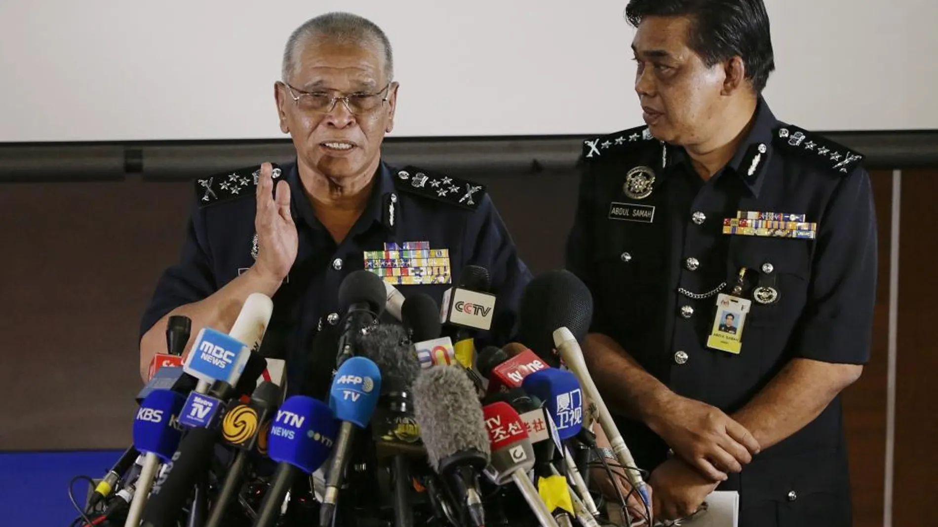 El subdirector de la Policía de Malasia, Noor Rashid Ibrahim, durante la rueda de Prensa.