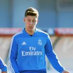 Cristo González, en el entrenamiento de ayer del Madrid / Foto: Realmadrid.com