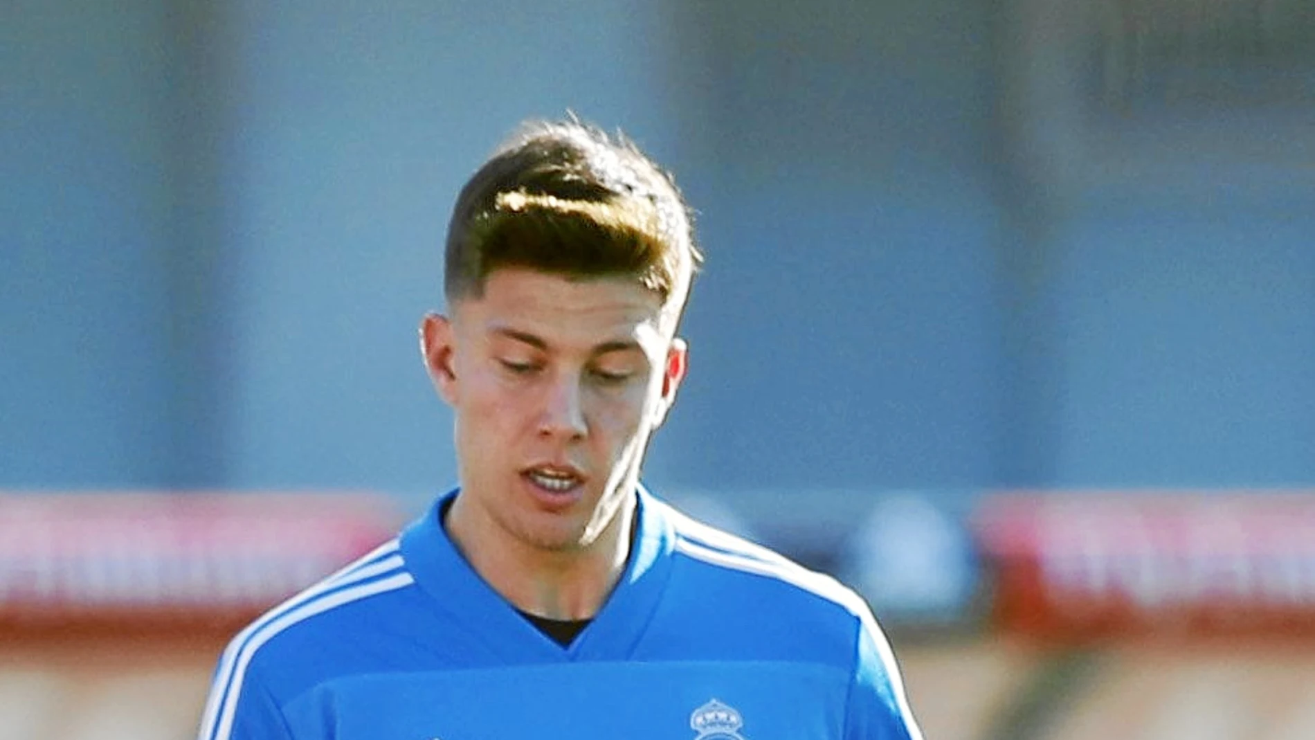 Cristo González, en el entrenamiento de ayer del Madrid / Foto: Realmadrid.com