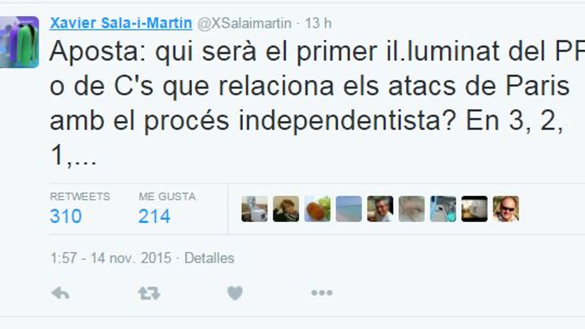La salida de tono de Sala i Martin sobre los atentados de París