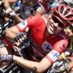 El ciclista holandés del equipo Giant, líder de la vuelta, Tom Dumoulin