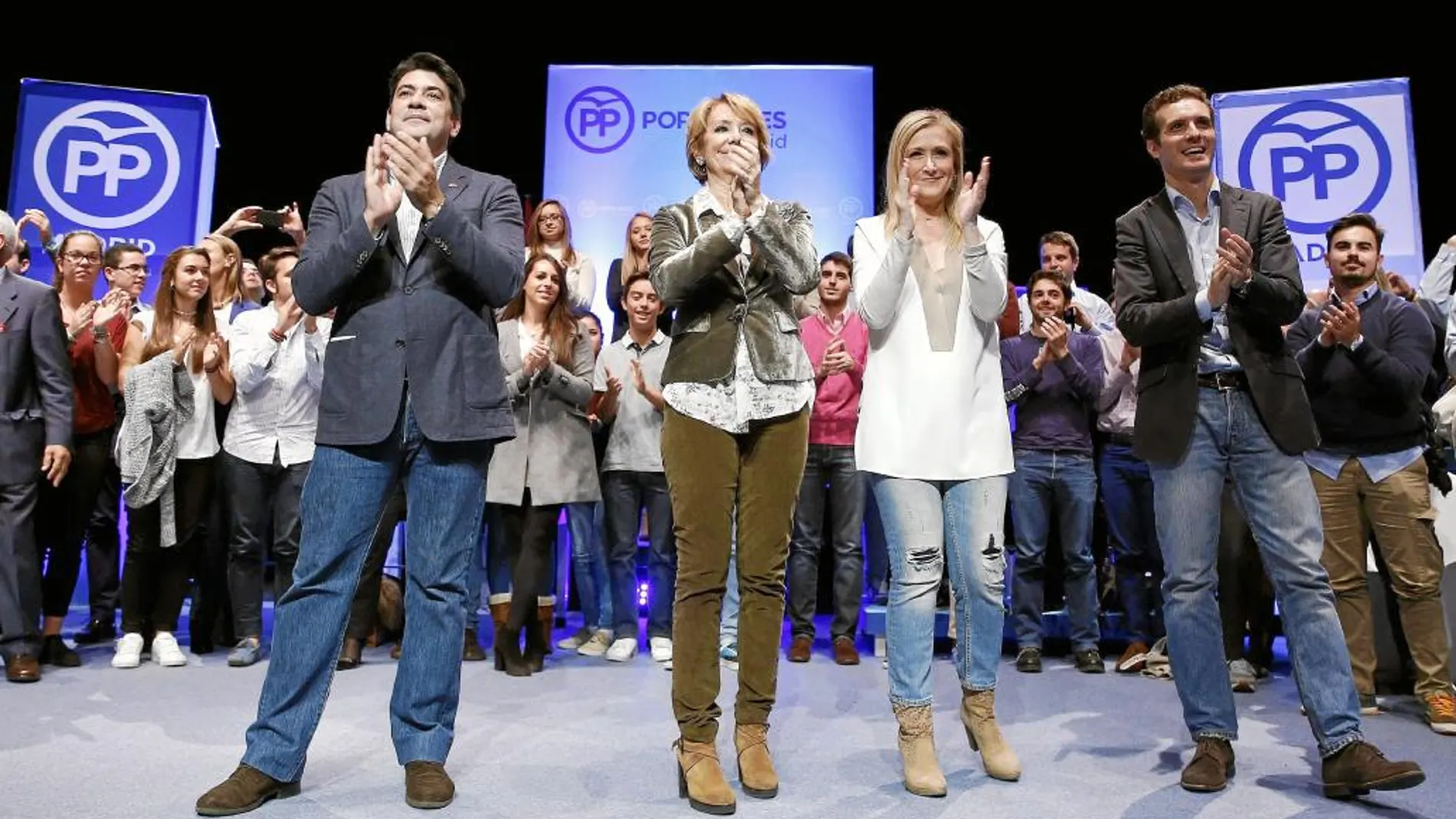Aguirre y Cifuentes participaron, junto a Pablo Casado y el alcalde de Alcorcón, en un acto con el que dieron el pistoletazo de salida a la pre campaña del PP de Madrid