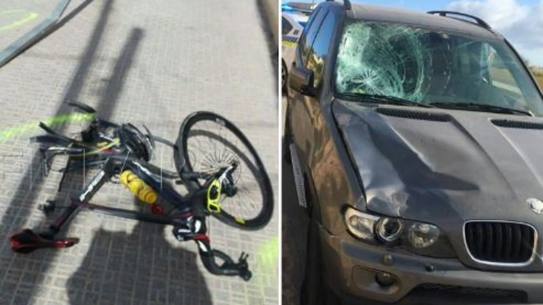 La bicicleta de la víctima y el coche del detenido