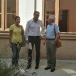 Antonio Jesús García, presidente de AFA Zamora, en el centro, visita las obras