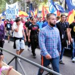 Los okupas de ultraderecha del Hogar Social Madrid se manifestaron ayer por la calle Bravo Murillo
