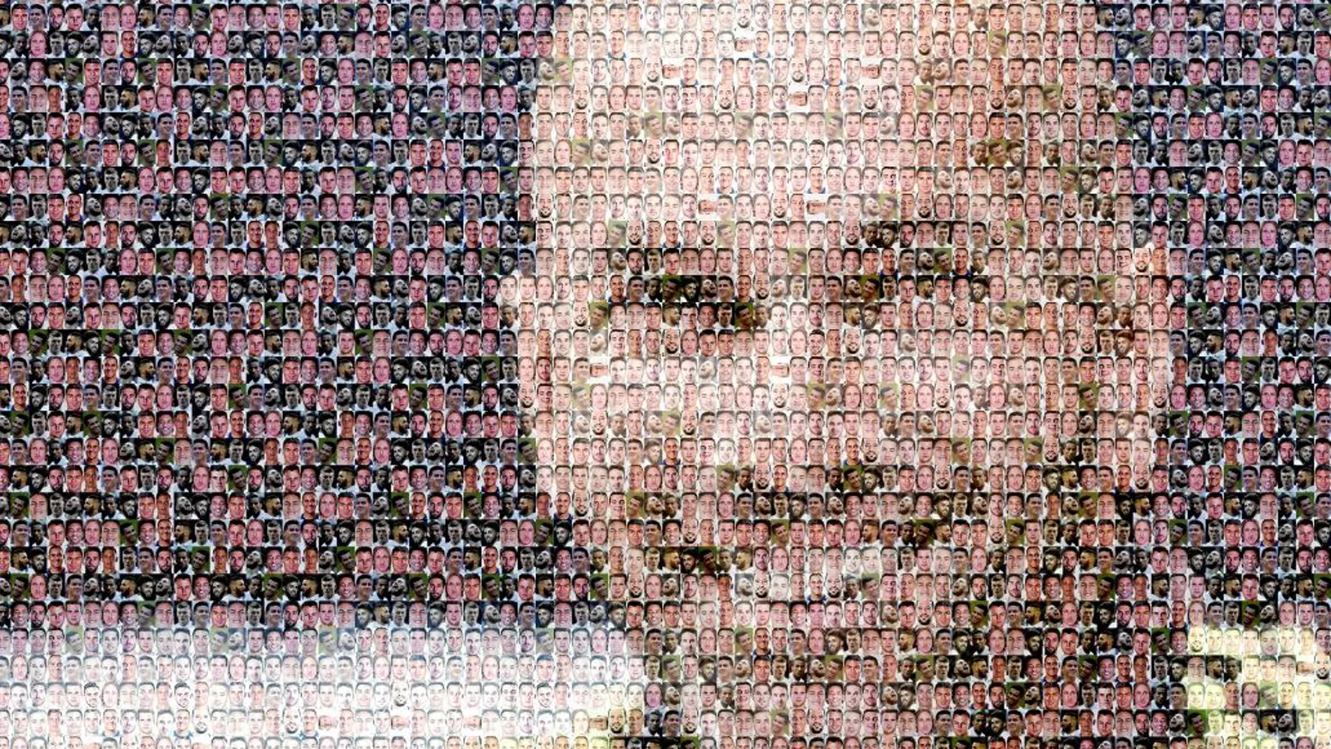 Este mosaico del técnico francés, compuesto por fotos de sus jugadores, iba a ser la portada de Deportes con el titular «Todos con Zidane»