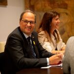 Reunión de trabajo del president Quim Torra y la consellera de Cultura Laura Borràs Palau de la Generalitat