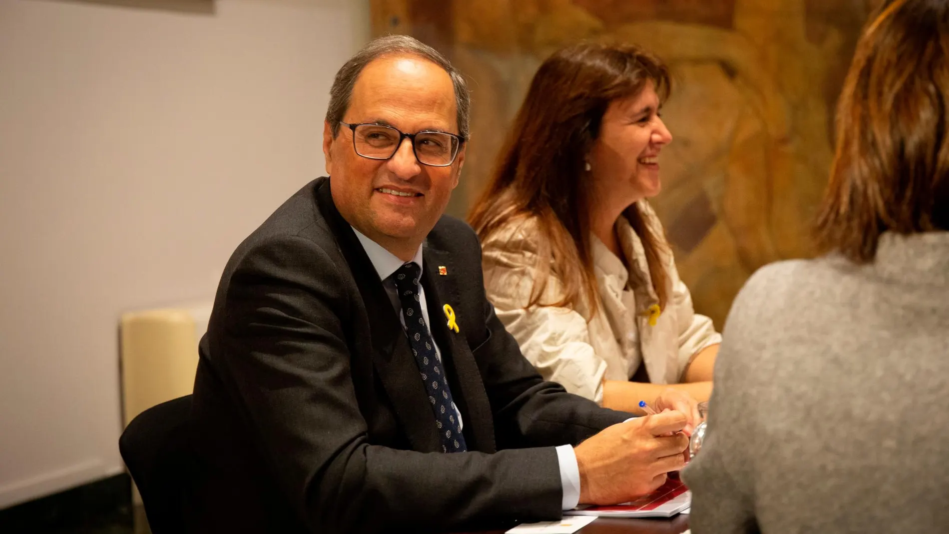 Reunión de trabajo del president Quim Torra y la consellera de Cultura Laura Borràs Palau de la Generalitat