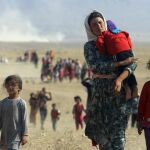 Refugiados yazidíes huyendo del estado islámico en Irak