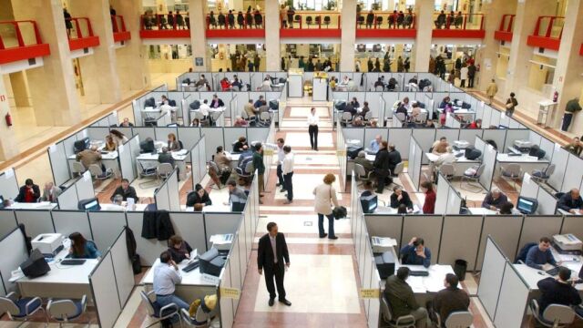 La oficina de la Delegación de Hacienda de Guzmán el Bueno, en Madrid