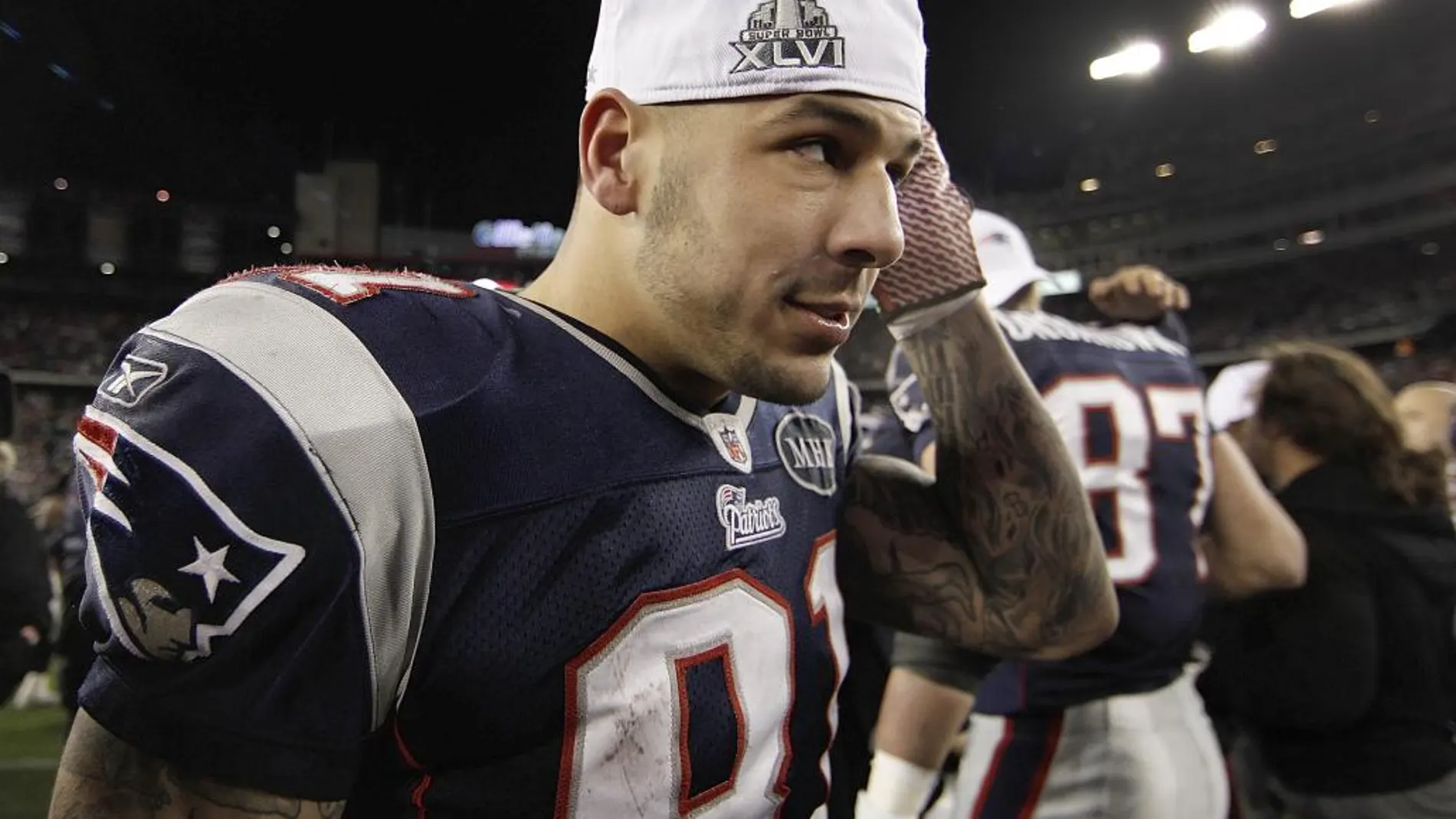 Imagen de Aaron Hernández, que fuera jugador del equipo de los New England Patriots de la NFL