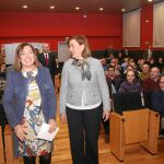 La consejera Milagros Marcos y la presidenta de la Diputación de Palencia, Ángeles Armisén, antes del encuentro