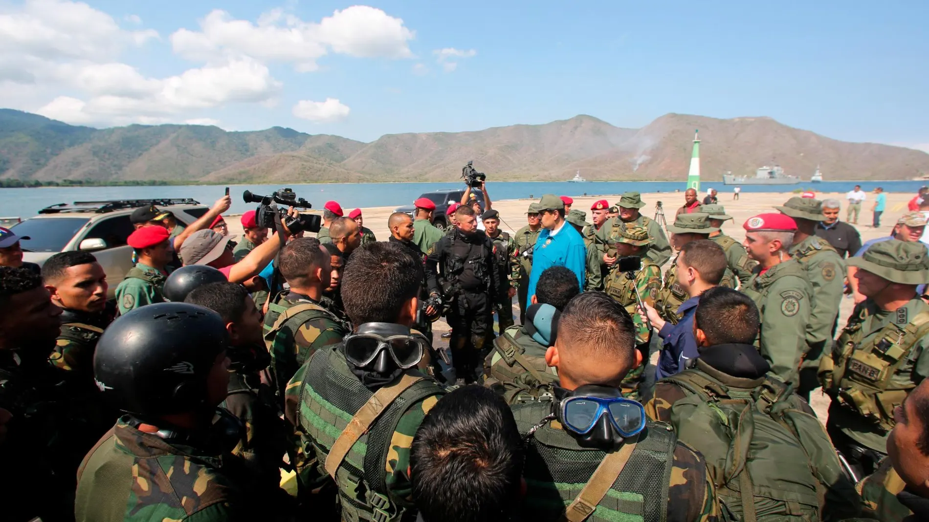 Nicolás Maduro, durante un acto de gobierno celebrado este domingo, en Turiamo (Venezuela), en el que pidió a los militares cuidar la "unión"y "lealtad"la Fuerza Armada Nacional