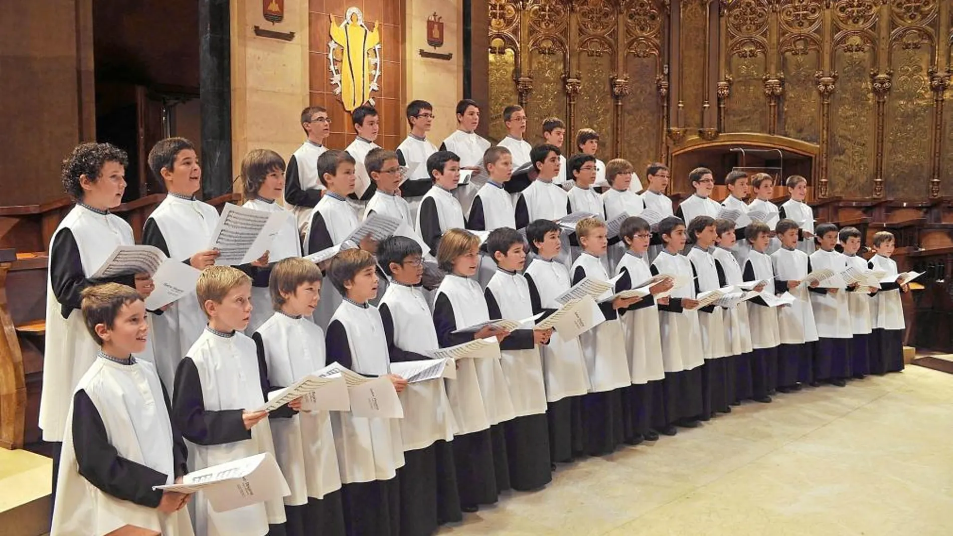 El coro de la Escolanía de Montserrat durante una de sus actuaciones