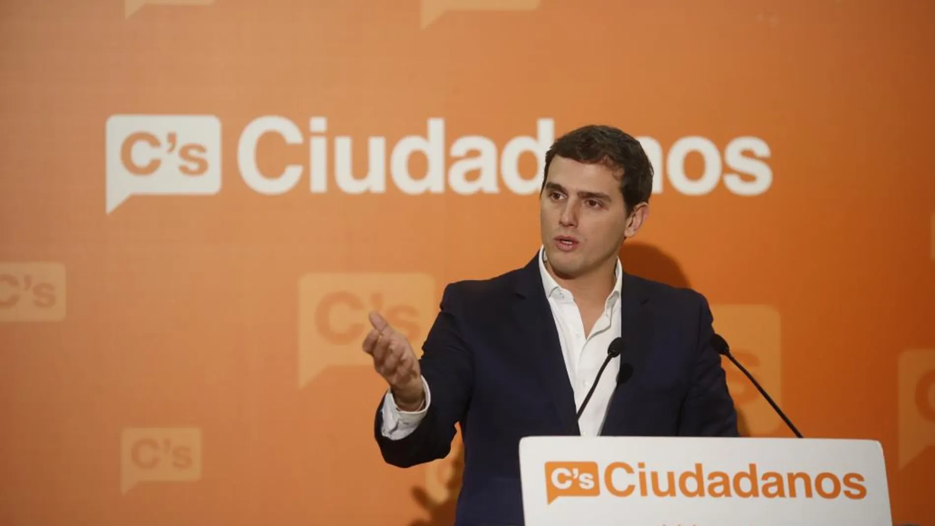 El líder de Ciudadanos, Albert Rivera, tras la reunión de su Comité Ejecutivo