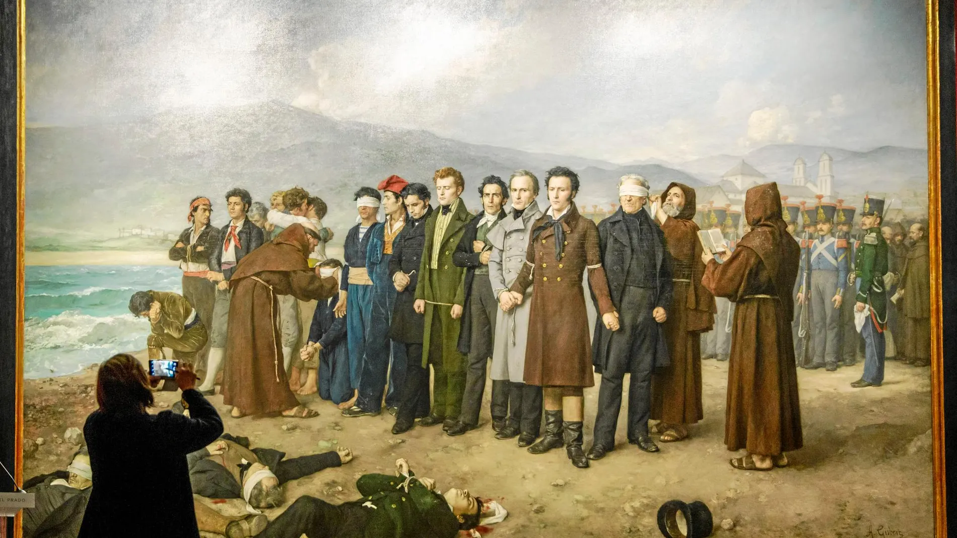 25-3-19. Madrid. Cuadro del fusilamiento de Torrijos de Gisbert en el Museo del Prado / Foto: Gonzalo Pérez