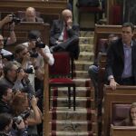 El ex secretario general del PSOE Pedro Sánchez durante la primera votación del debate de investidura del candidato del PP, Mariano Rajoy