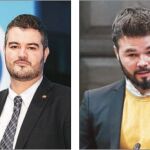 Borja García, 30 años, palentino; y Gabriel Rufían, diputado de ERC
