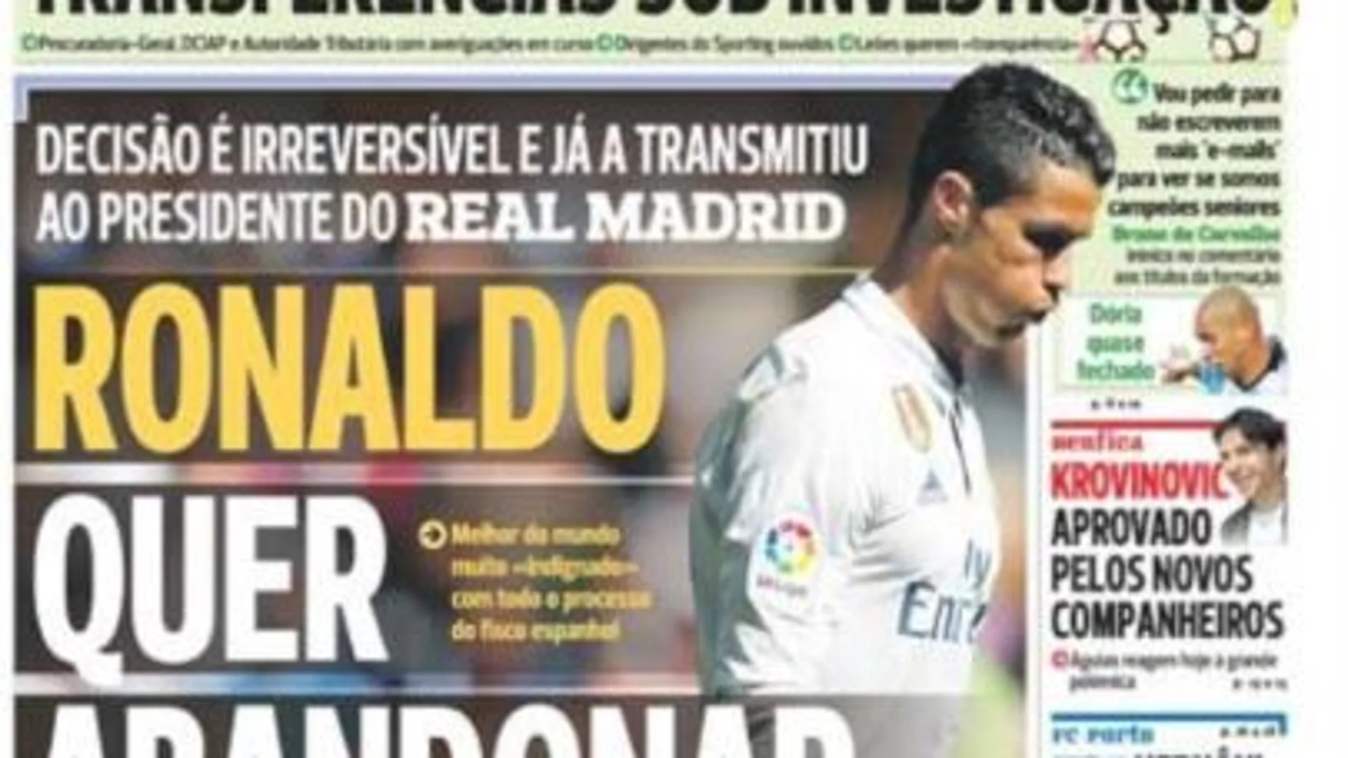 Portada del diario «A Bola»