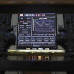 Paneles informativos de la Bolsa de Madrid