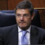 El ministro de Justicia, Rafael Catalá, tras las votaciones del pleno del Congreso