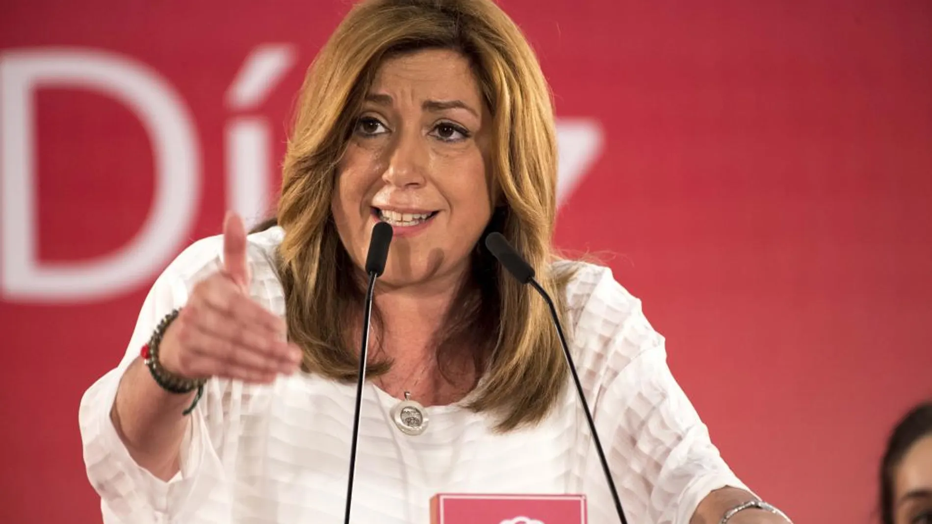 Susana Díaz, durante su intervención en un acto con militantes celebrado hoy en Toledo, a un día del debate con los otros dos candidatos.